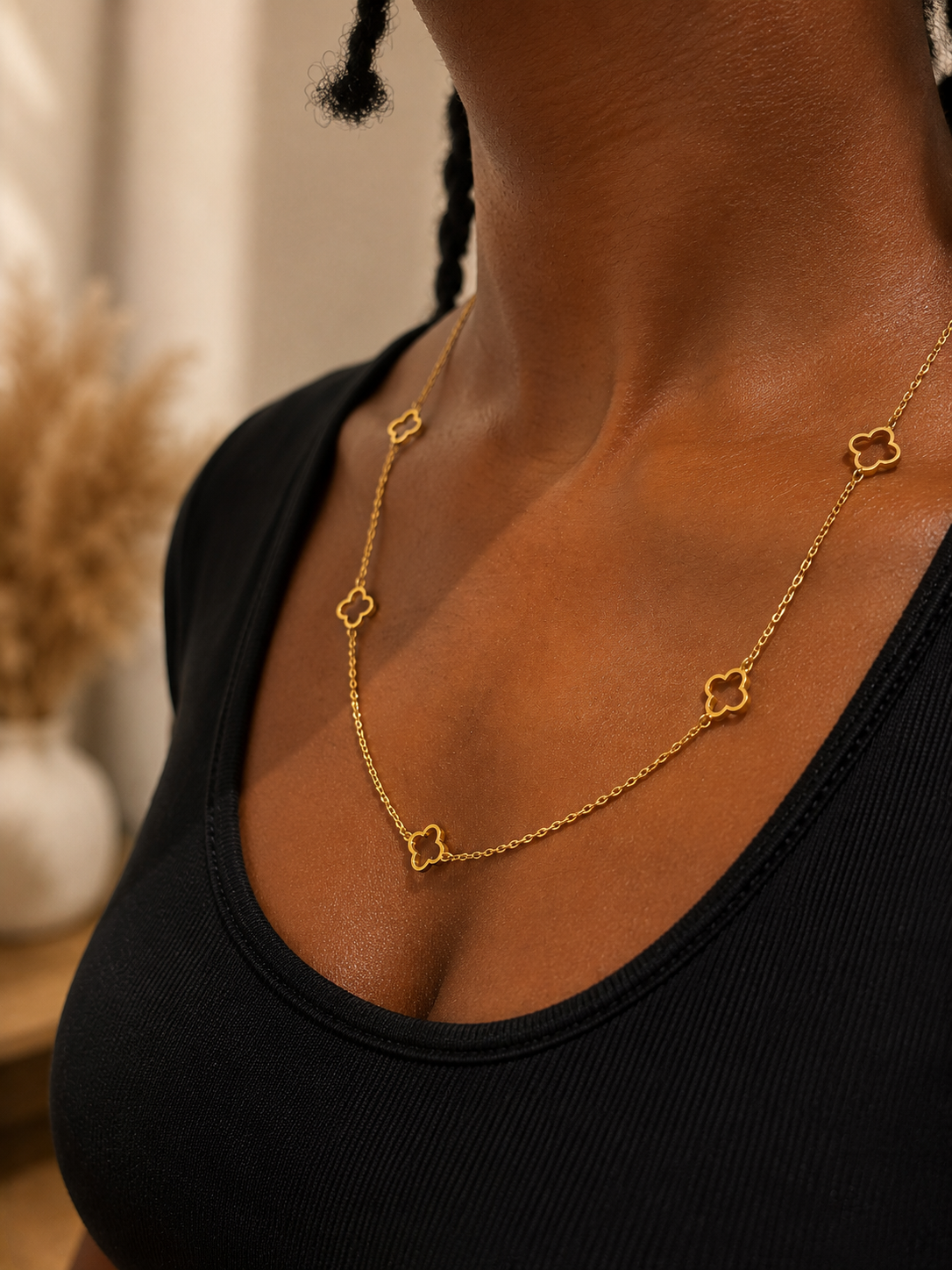 Collier Trèfle Doré Élégance