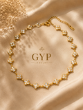 Collier Trèfle Cristal Doré