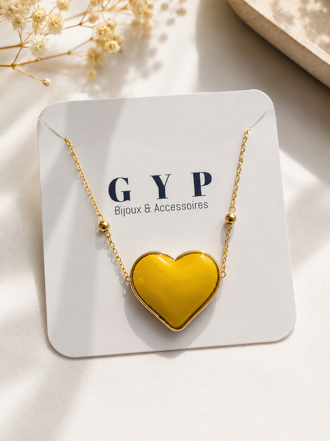 Bracelet cœur jaune acier inoxydable 💛