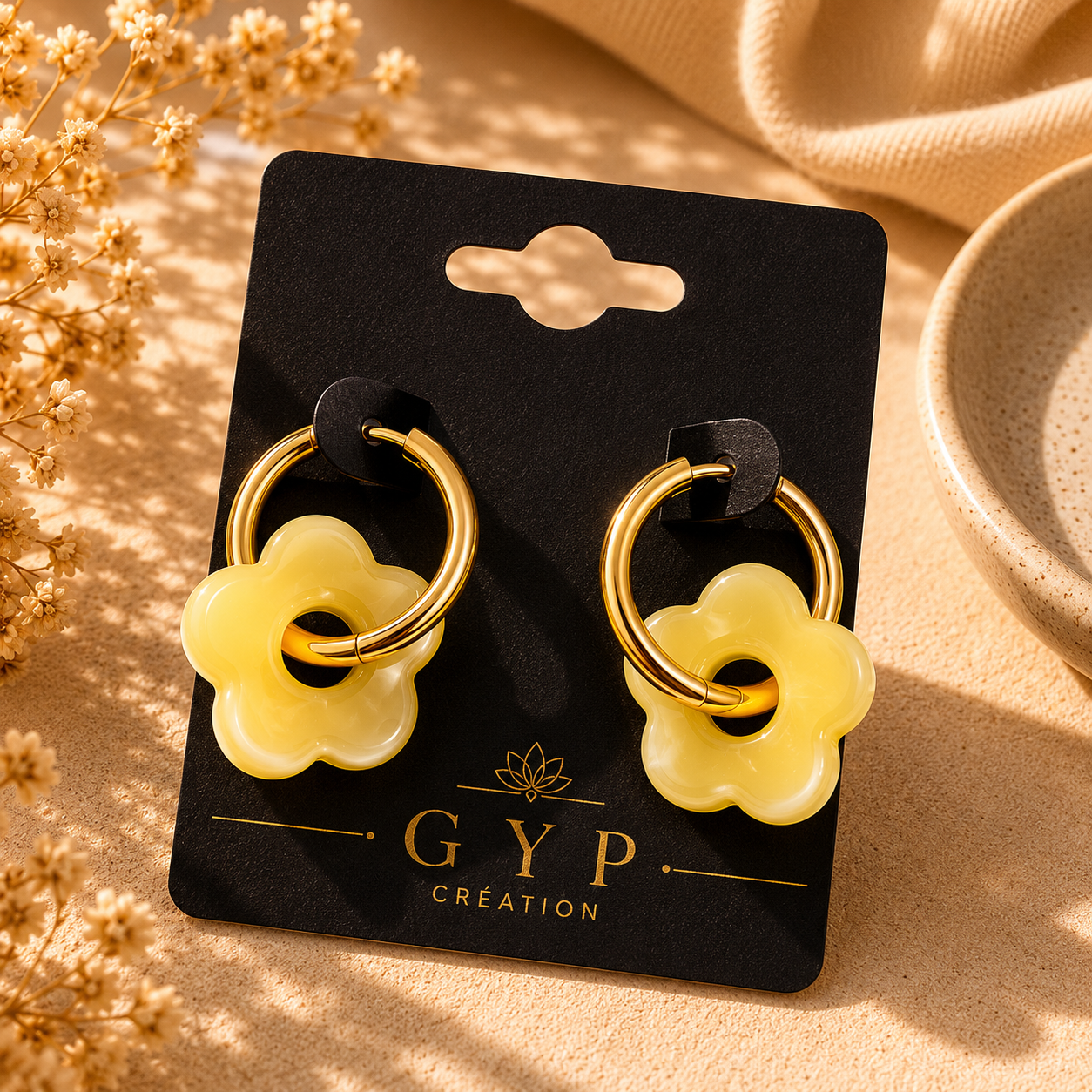 🌼 Boucles Fleur Colorées