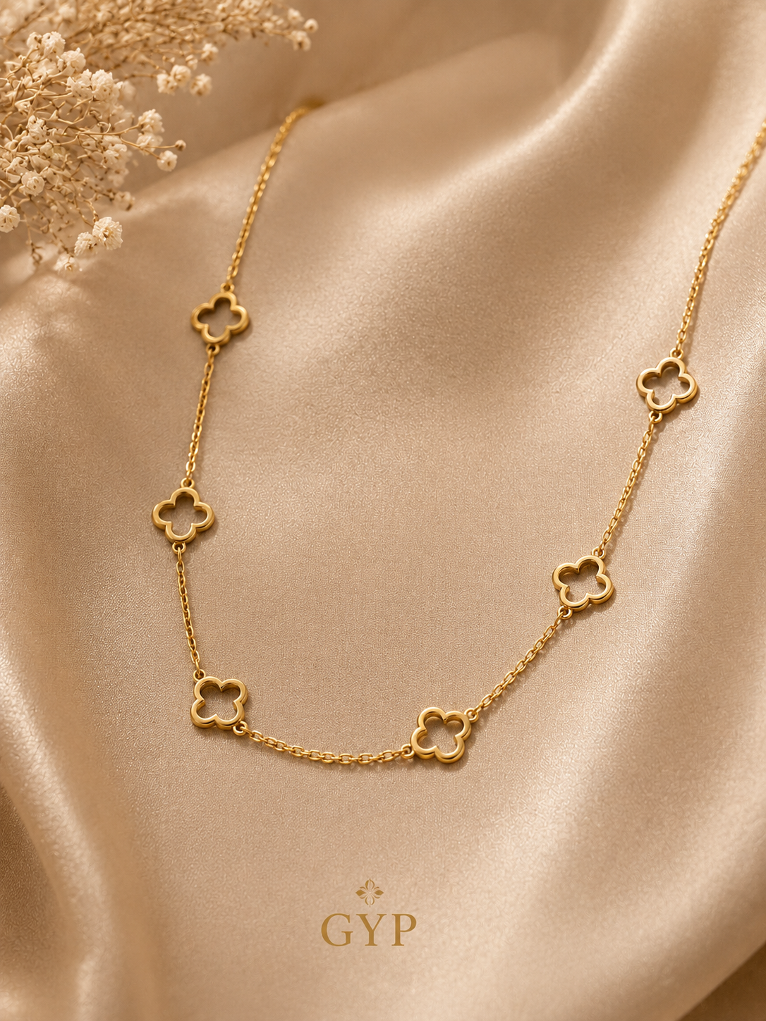 Collier Trèfle Doré Élégance